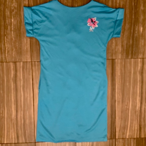 Vintage Sears Turquoise 80s Button Back Dress - Picture 7 of 8